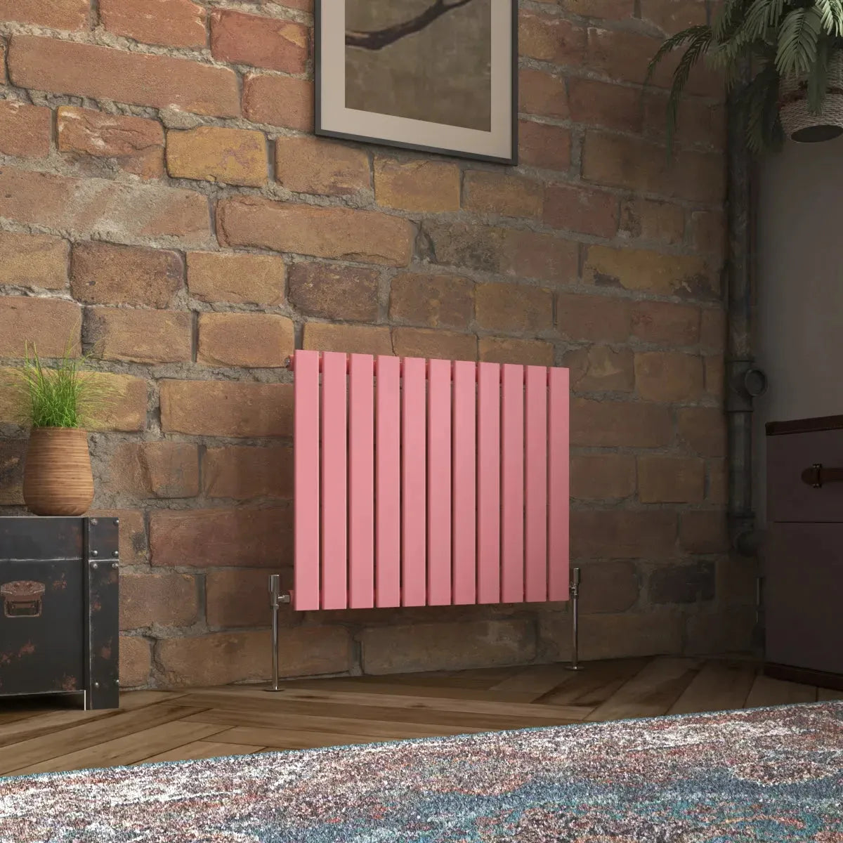 San Remo - Modern horizontal flat panel radiator light pink