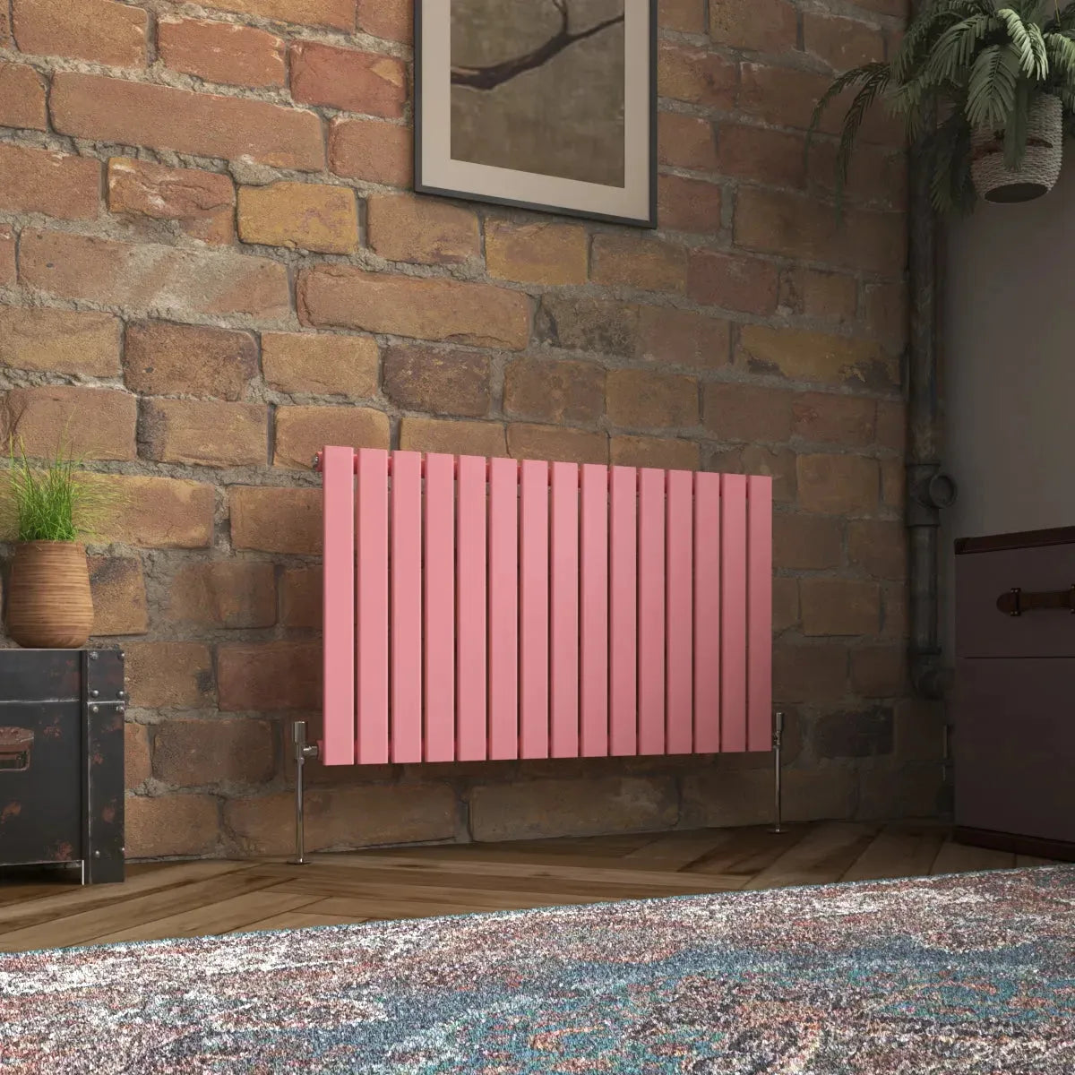 San Remo - Modern horizontal flat panel radiator light pink