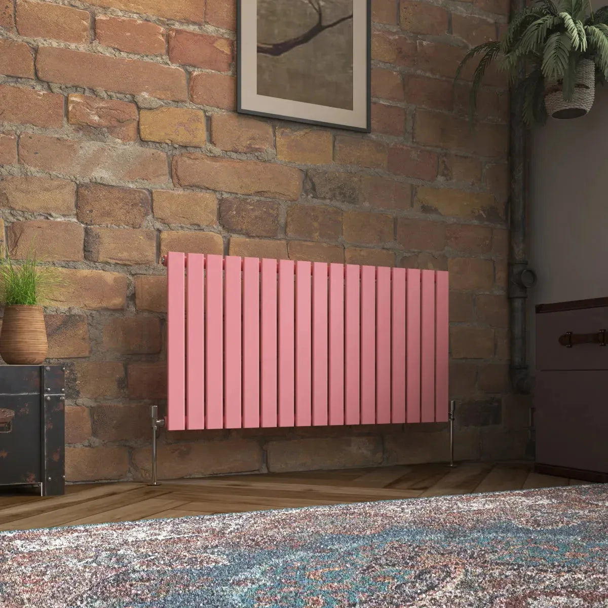 San Remo - Modern horizontal flat panel radiator light pink