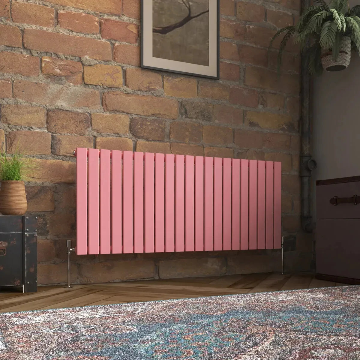 San Remo - Modern horizontal flat panel radiator light pink