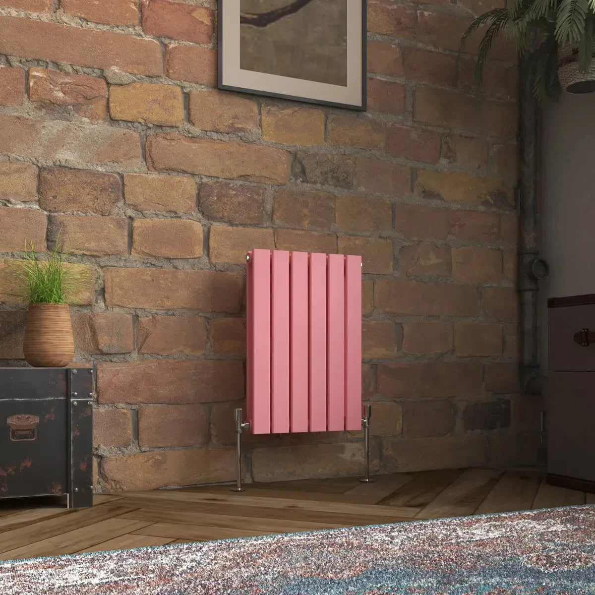 San Remo - Modern horizontal flat panel radiator light pink