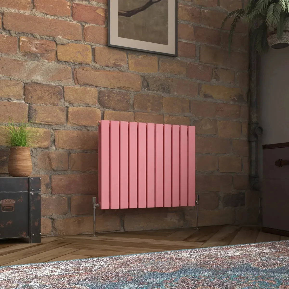 San Remo - Modern horizontal flat panel radiator light pink