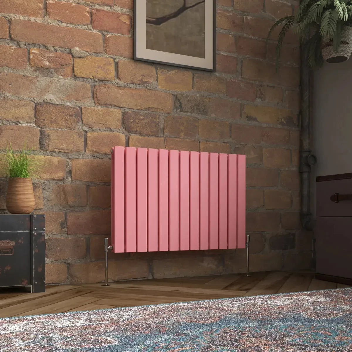 San Remo - Modern horizontal flat panel radiator light pink