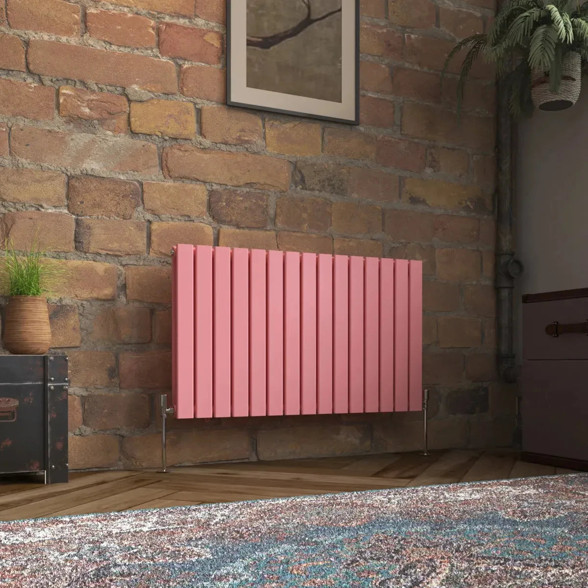 San Remo - Modern horizontal flat panel radiator light pink