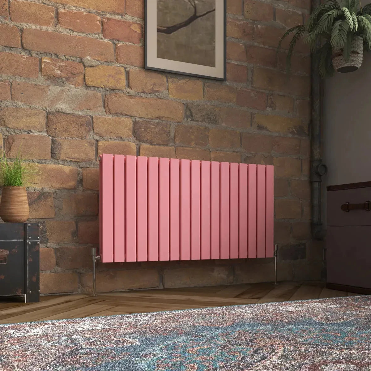 San Remo - Modern horizontal flat panel radiator light pink