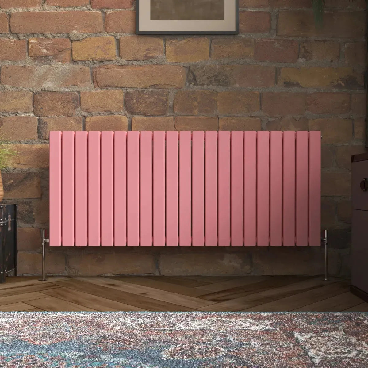 San Remo - Modern horizontal flat panel radiator light pink