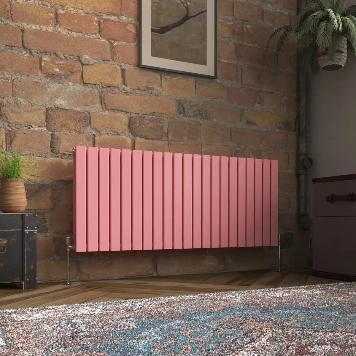 San Remo - Modern horizontal flat panel radiator light pink