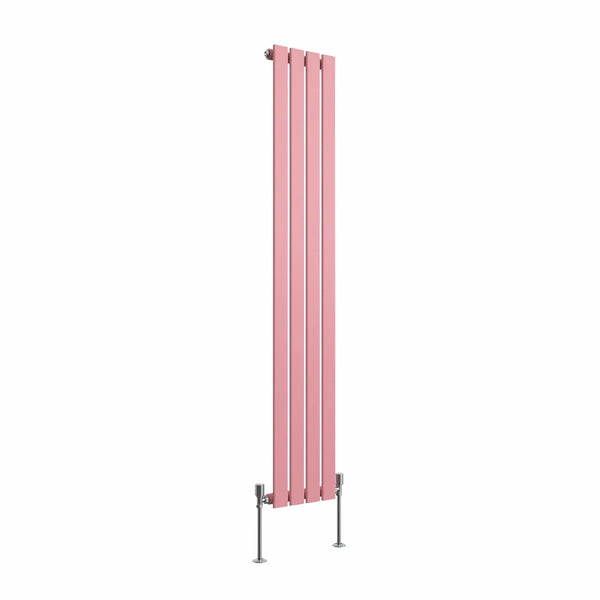 San Remo - Modern vertical flat panel radiator light pink – Warmthology