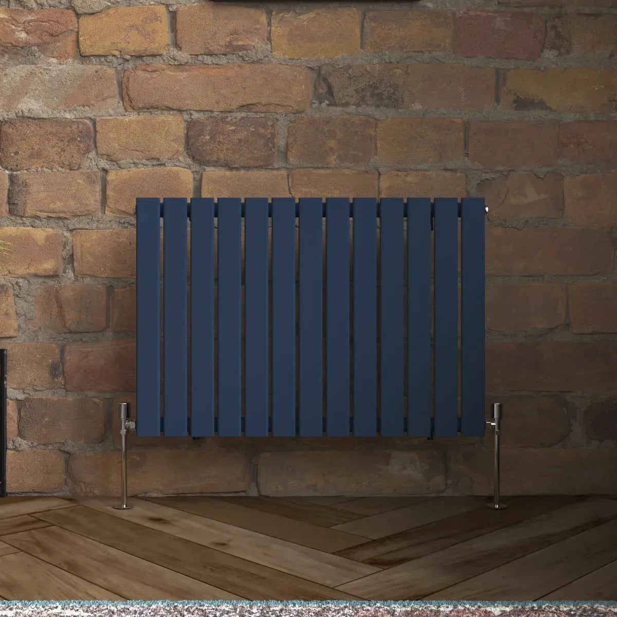 San Remo - Modern horizontal flat panel radiator sapphire blue