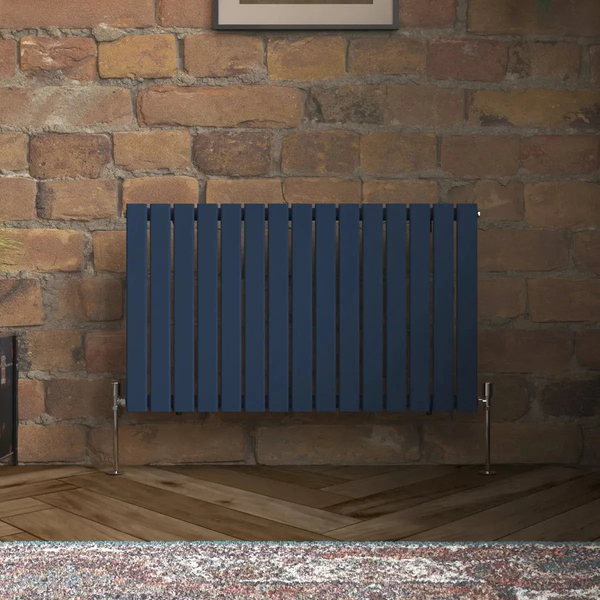 San Remo - Modern horizontal flat panel radiator sapphire blue