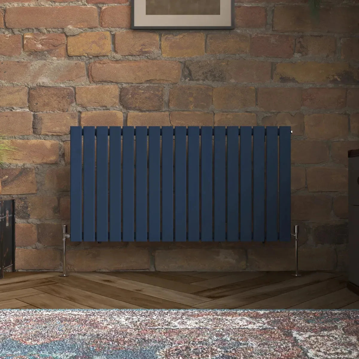 San Remo - Modern horizontal flat panel radiator sapphire blue