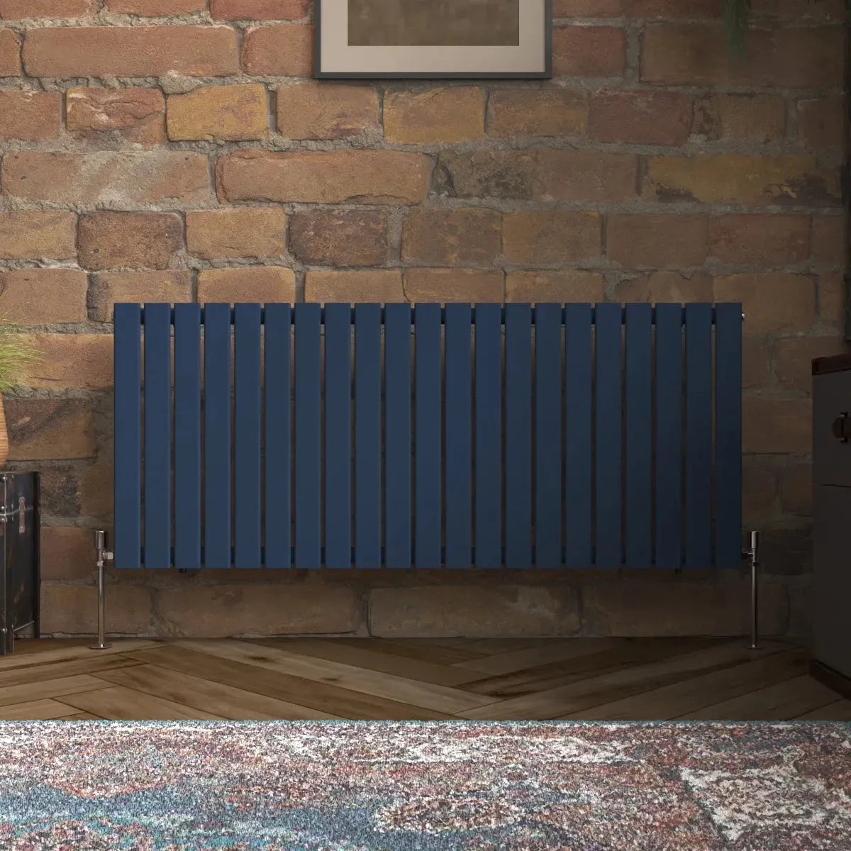 San Remo - Modern horizontal flat panel radiator sapphire blue