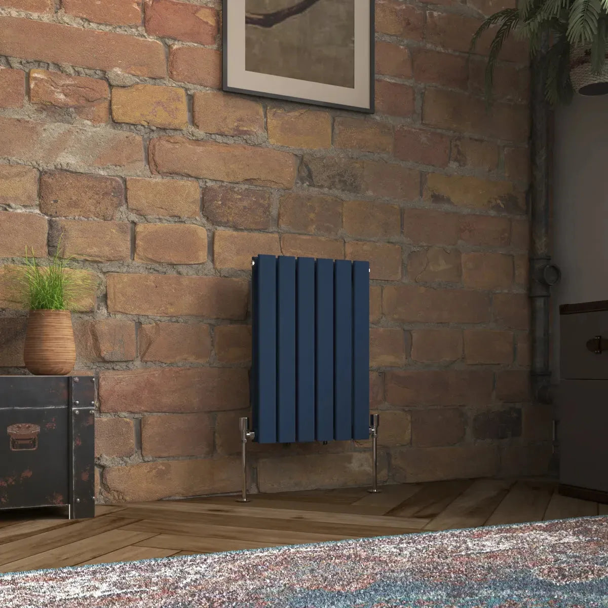 San Remo - Modern horizontal flat panel radiator sapphire blue