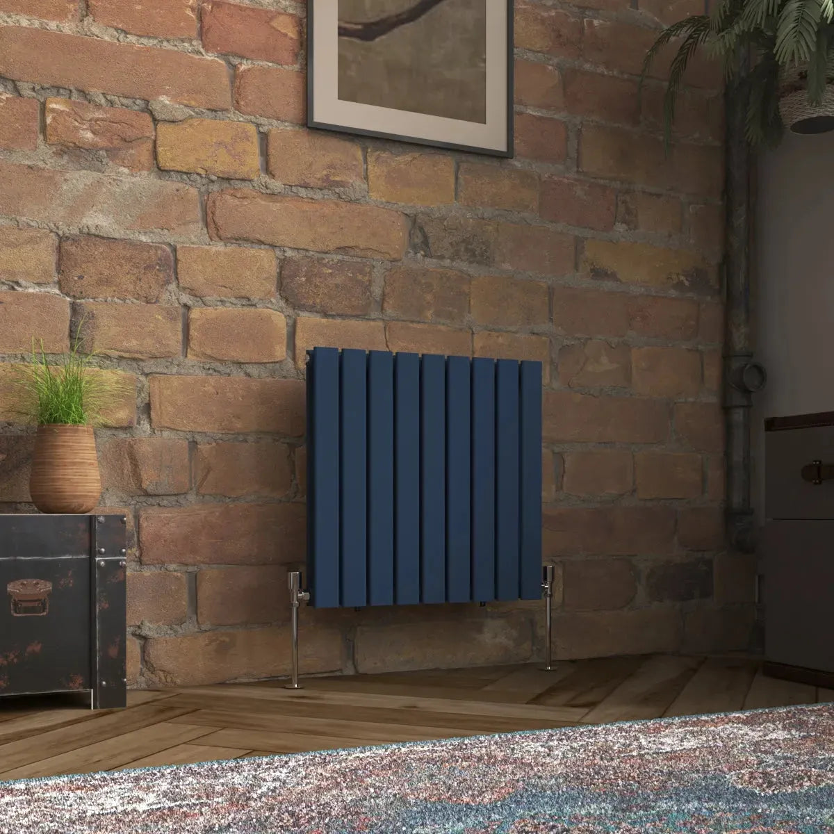 San Remo - Modern horizontal flat panel radiator sapphire blue