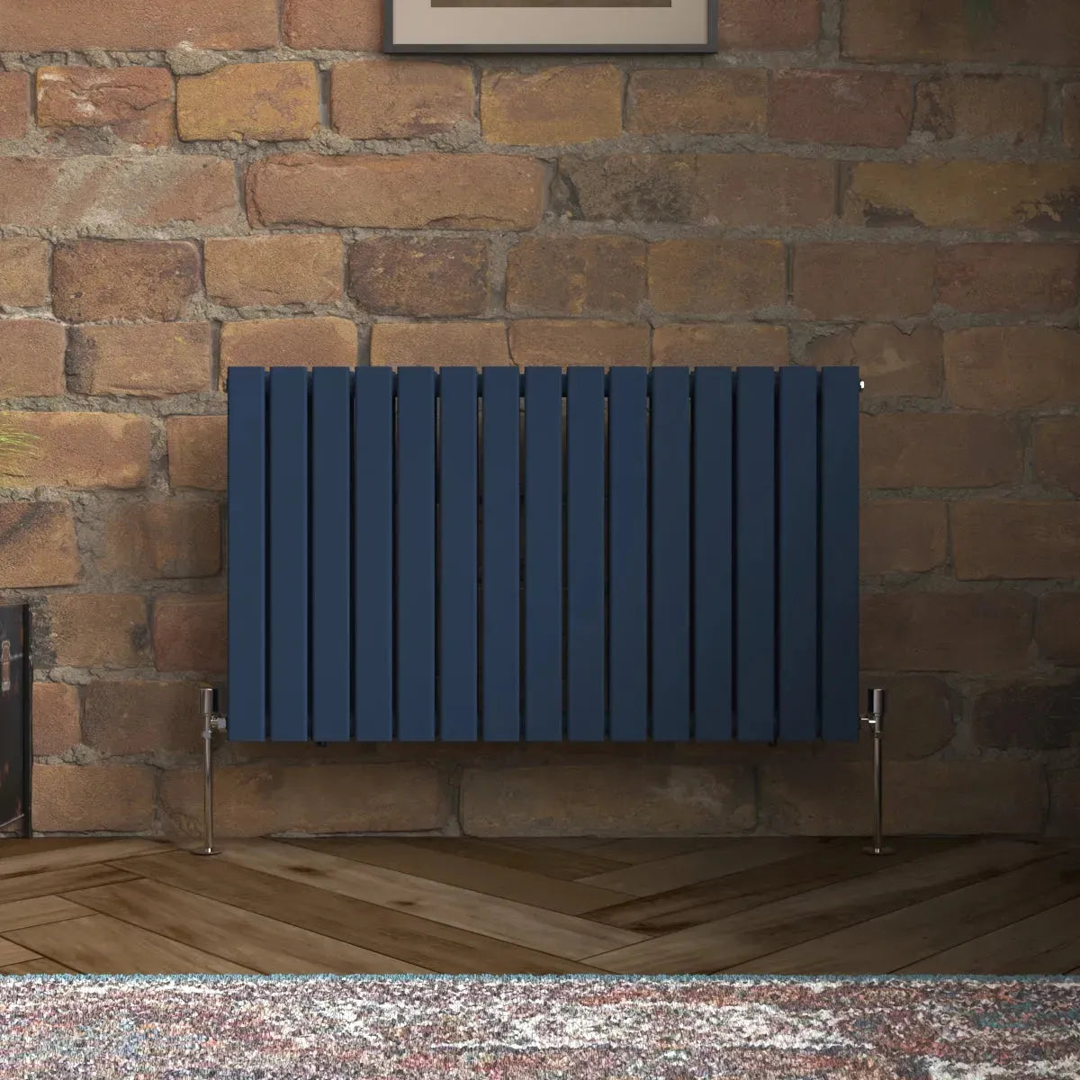 San Remo - Modern horizontal flat panel radiator sapphire blue