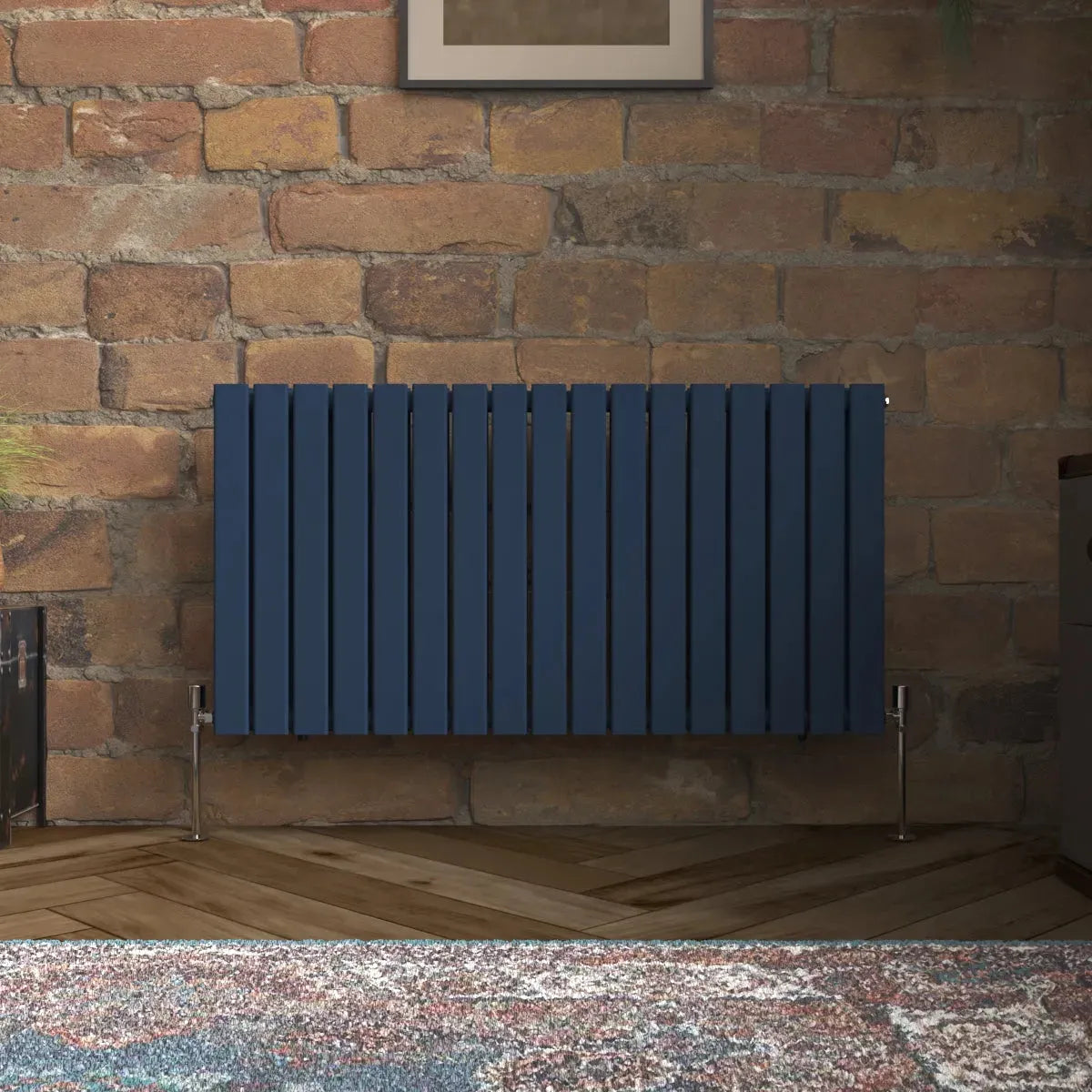 San Remo - Modern horizontal flat panel radiator sapphire blue