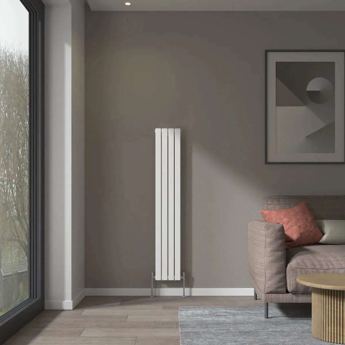 San Remo - Modern vertical flat panel radiator white