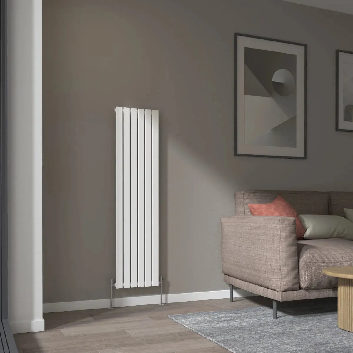 San Remo - Modern vertical flat panel radiator white