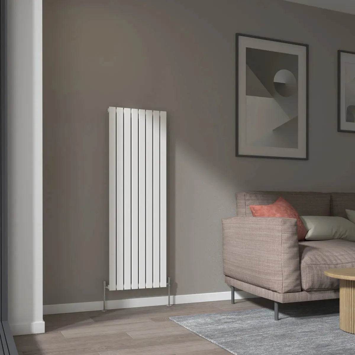 San Remo - Modern vertical flat panel radiator white