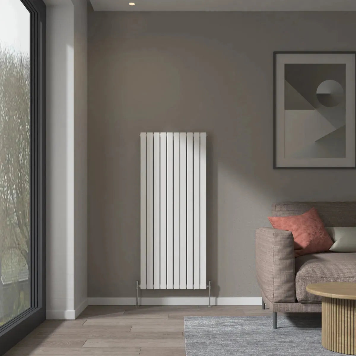 San Remo - Modern vertical flat panel radiator white