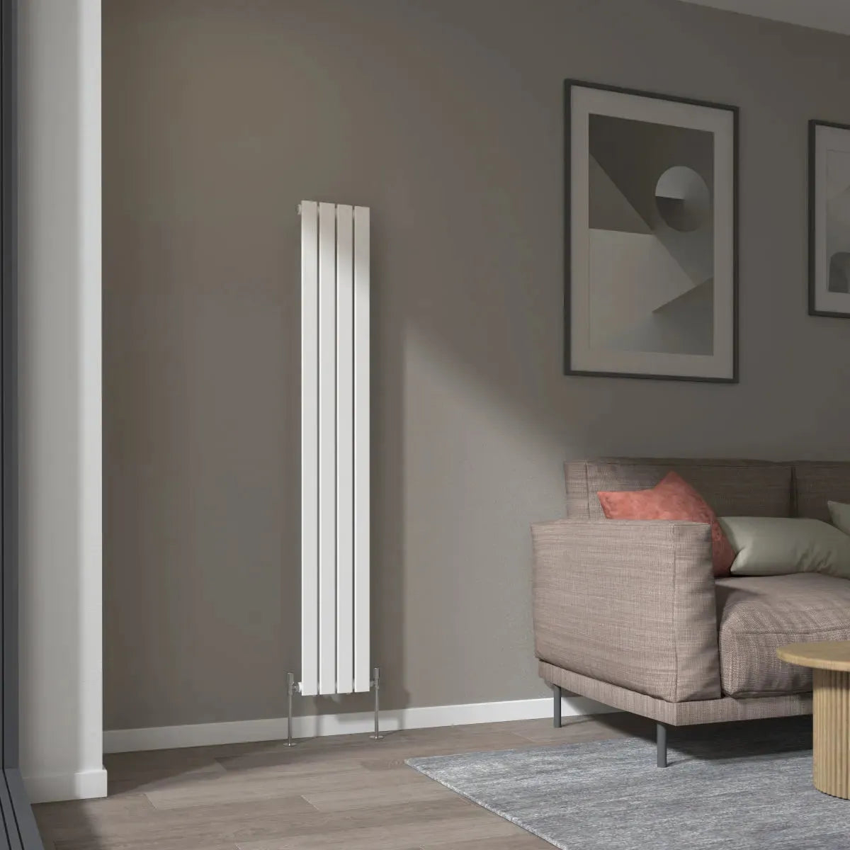 San Remo - Modern vertical flat panel radiator white