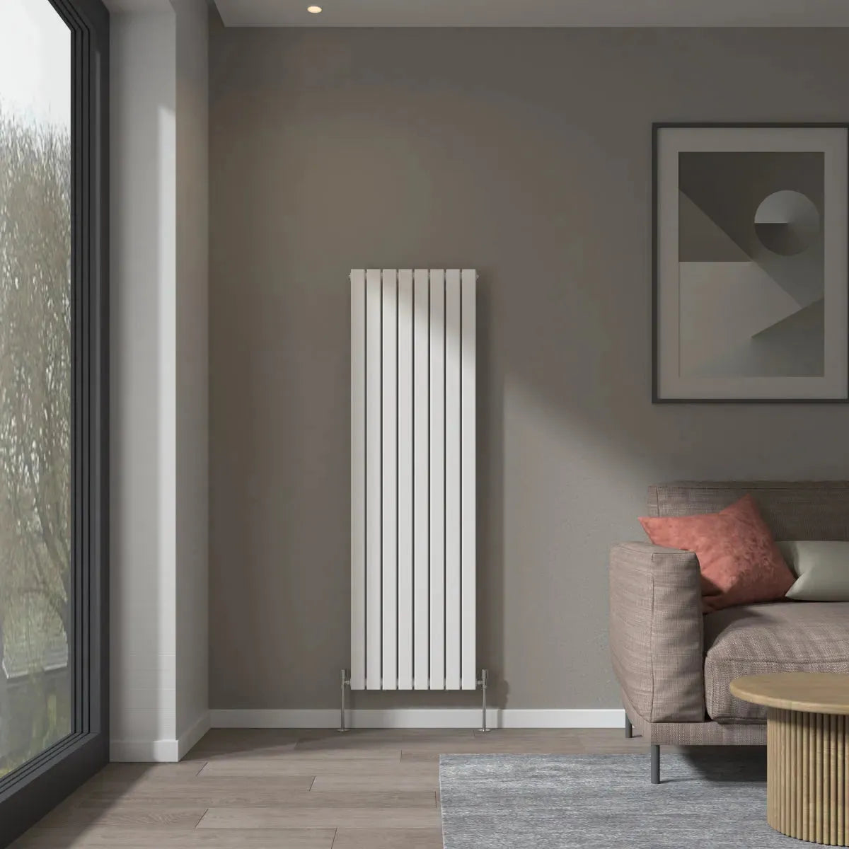 San Remo - Modern vertical flat panel radiator white