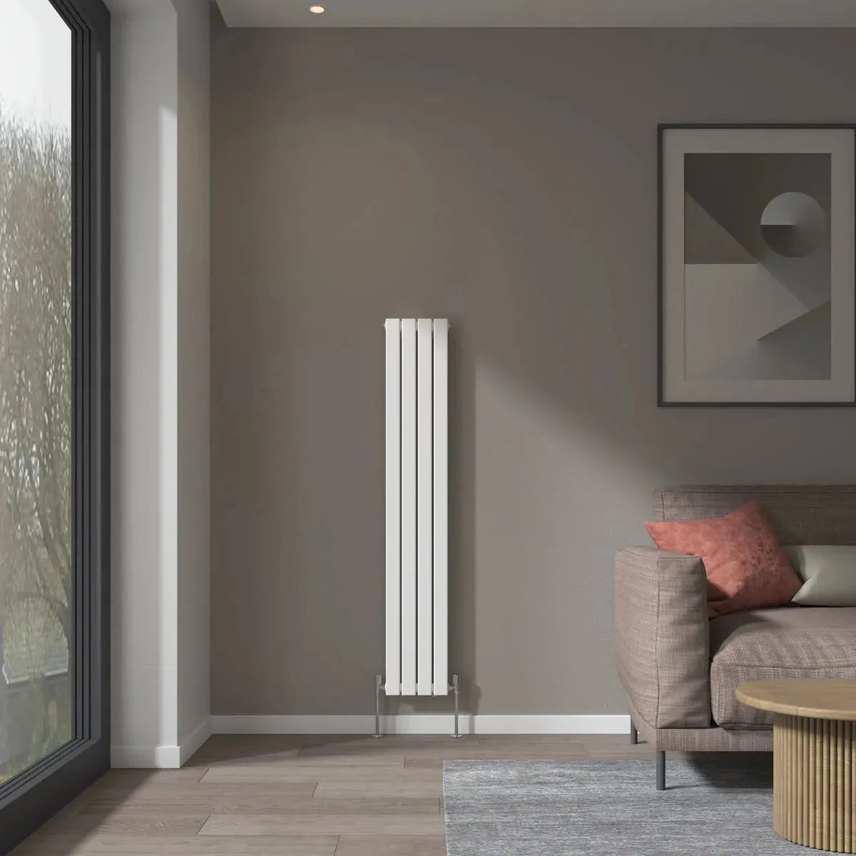 San Remo - Modern vertical flat panel radiator white