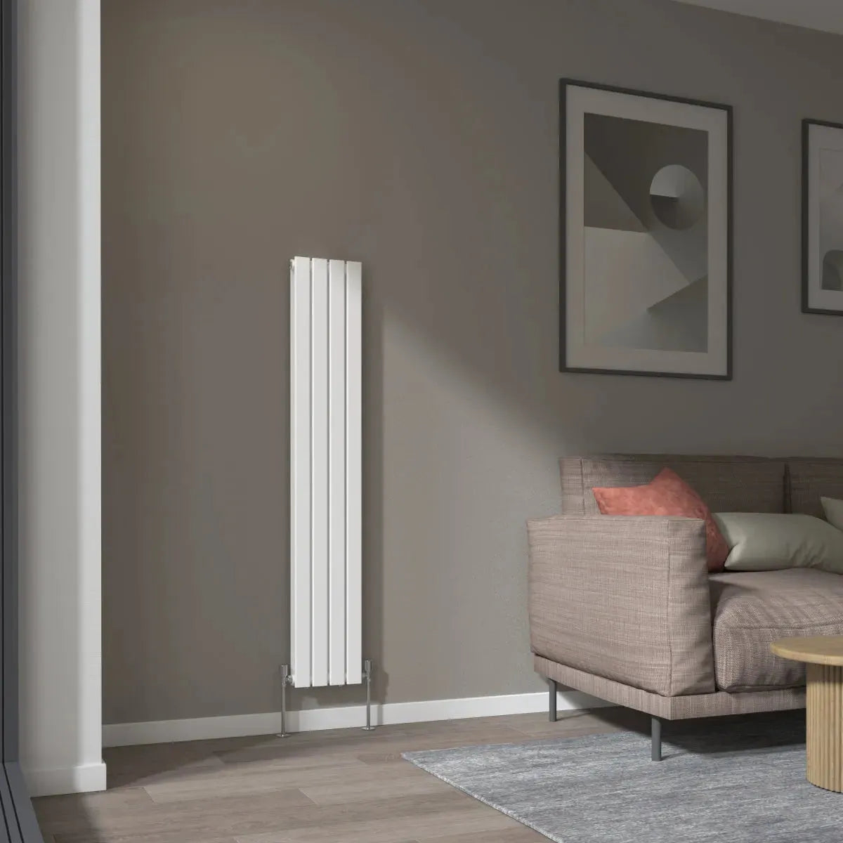 San Remo - Modern vertical flat panel radiator white