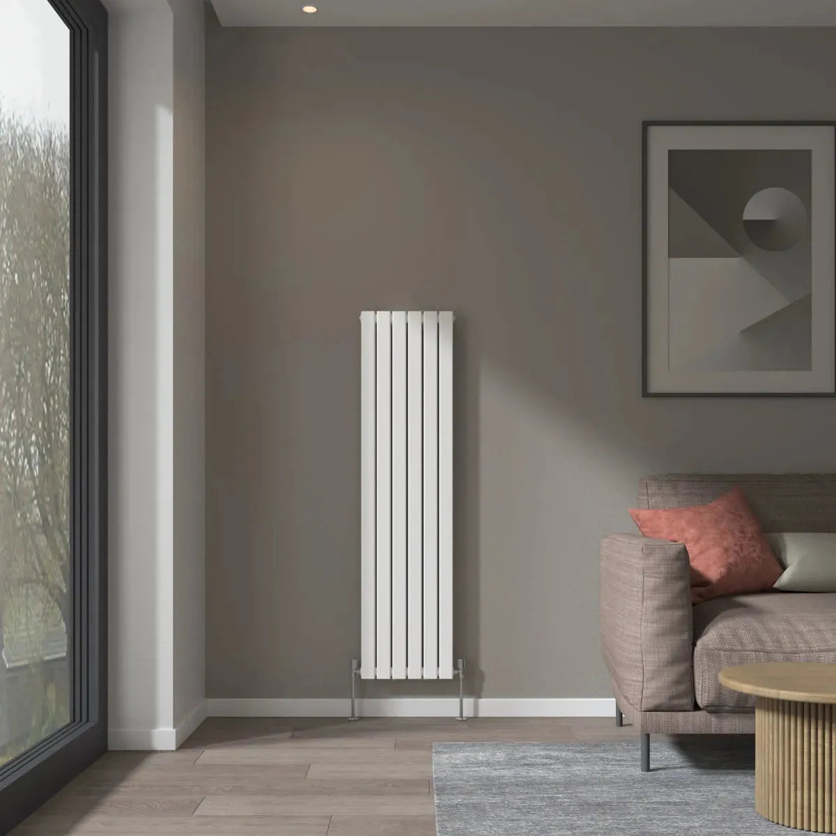 San Remo - Modern vertical flat panel radiator white