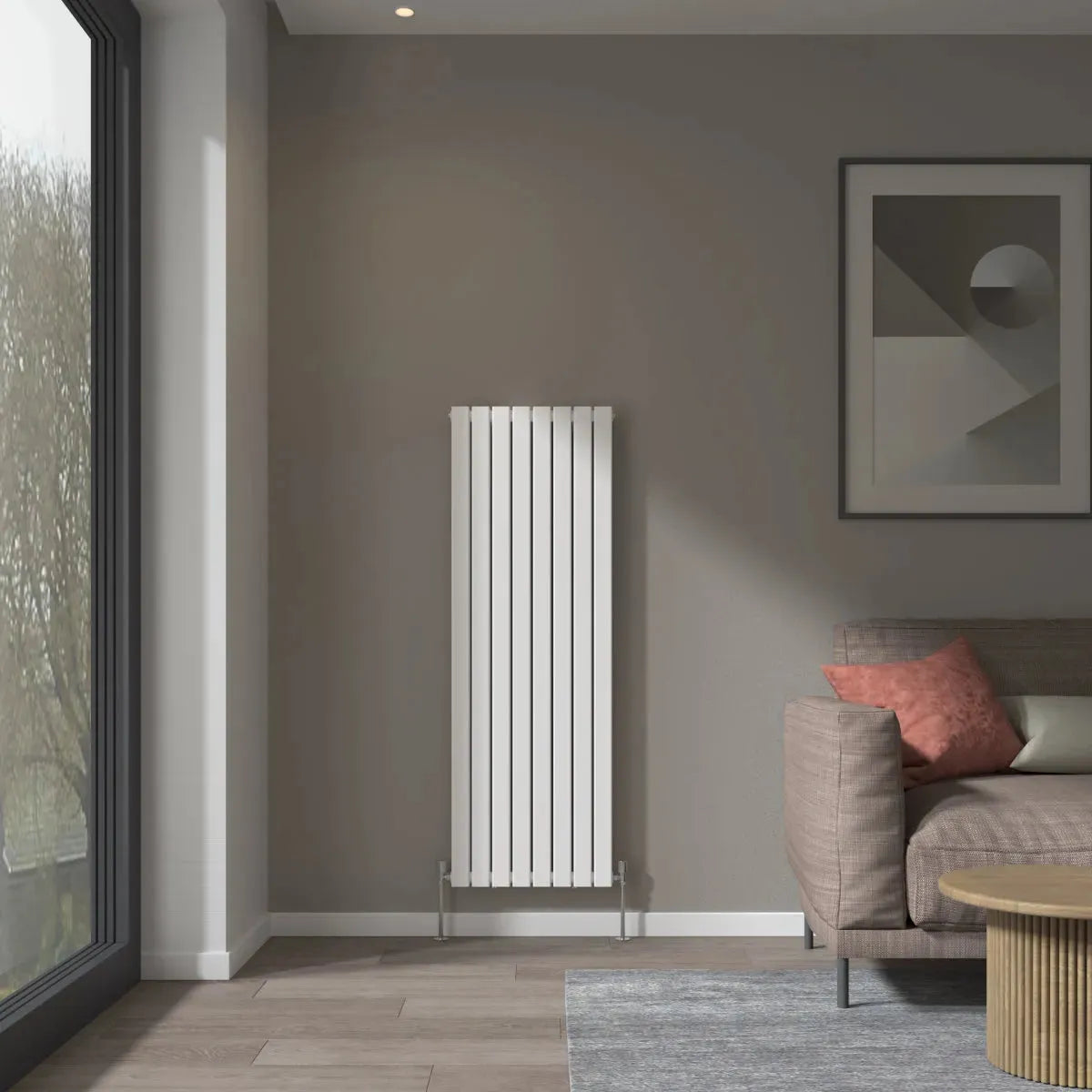 San Remo - Modern vertical flat panel radiator white