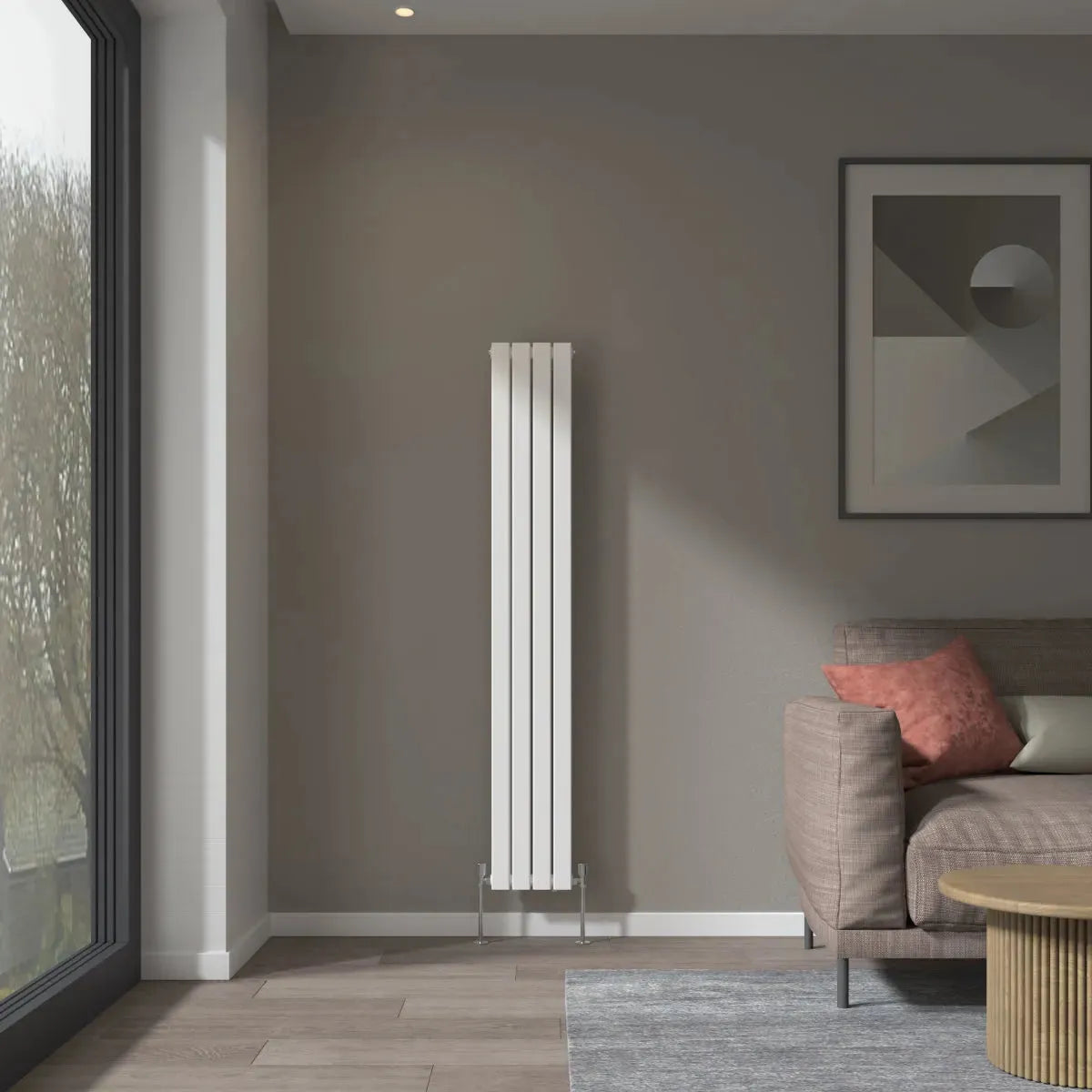 San Remo - Modern vertical flat panel radiator white