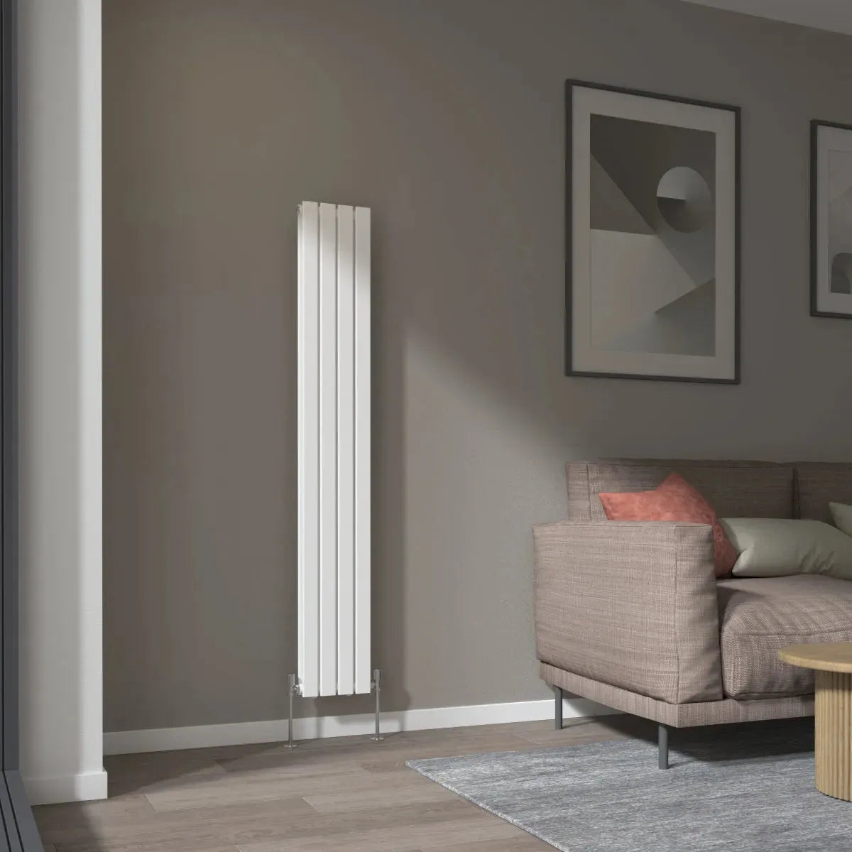 San Remo - Modern vertical flat panel radiator white