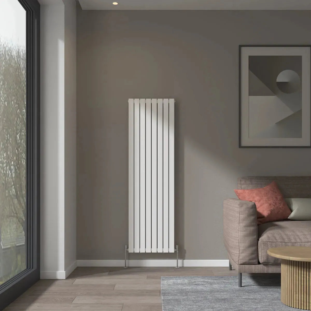 San Remo - Modern vertical flat panel radiator white