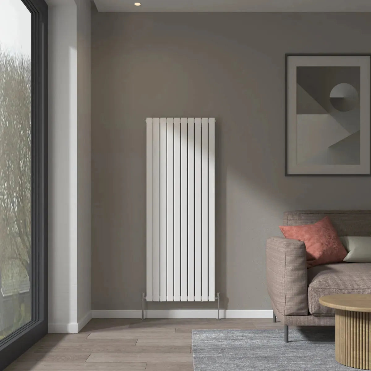 San Remo - Modern vertical flat panel radiator white