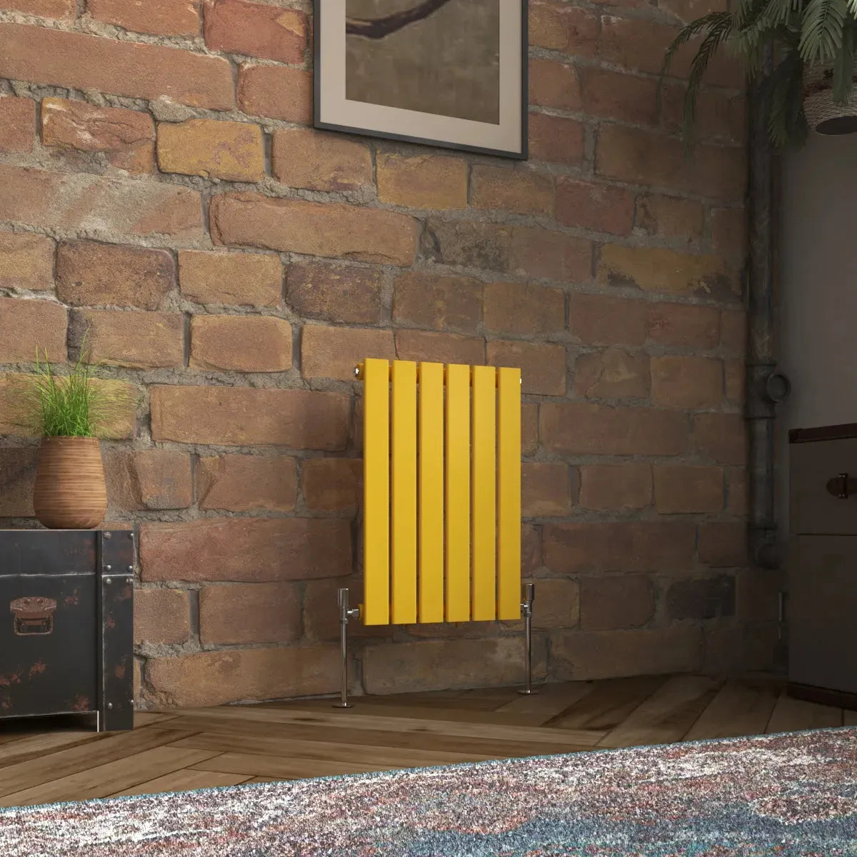 San Remo - Modern horizontal flat panel radiator zinc yellow