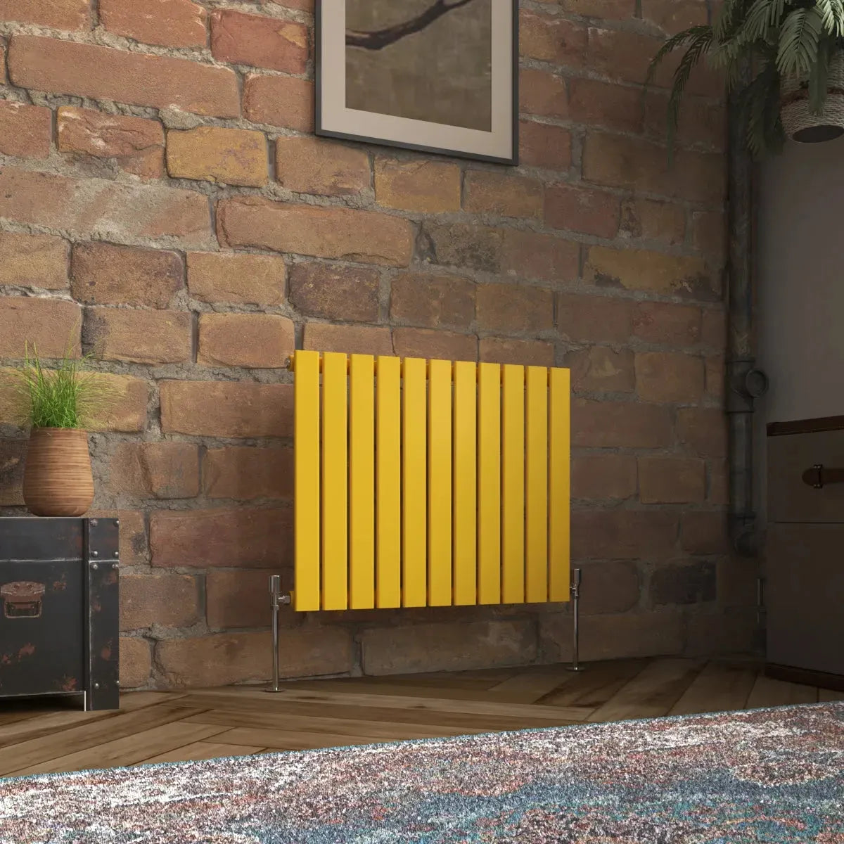 San Remo - Modern horizontal flat panel radiator zinc yellow