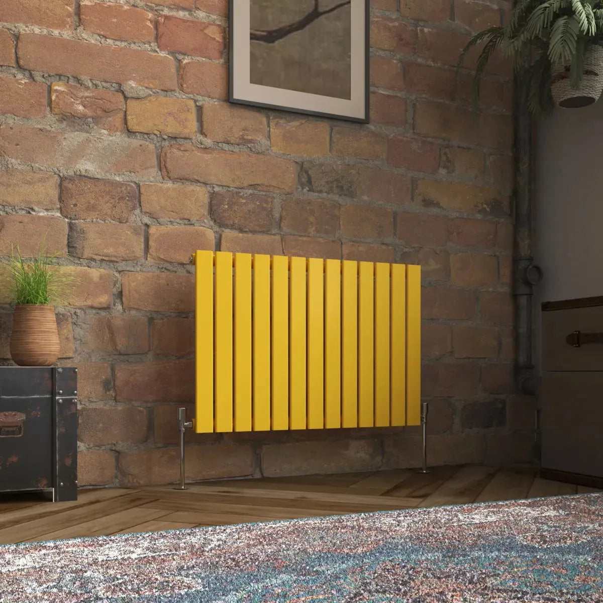 San Remo - Modern horizontal flat panel radiator zinc yellow