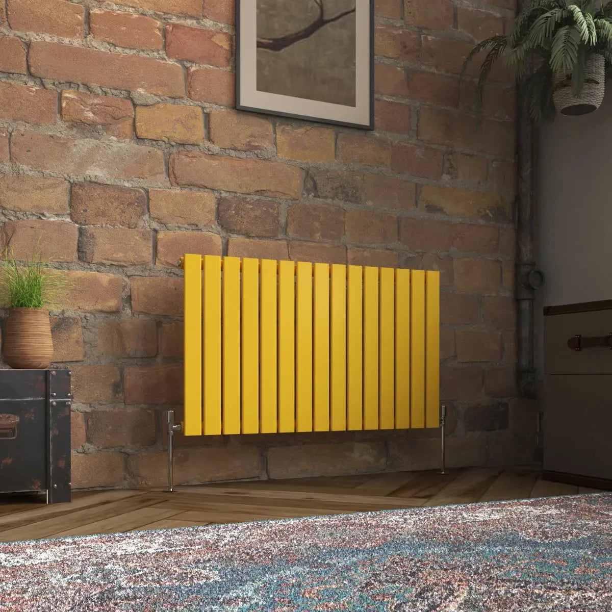 San Remo - Modern horizontal flat panel radiator zinc yellow