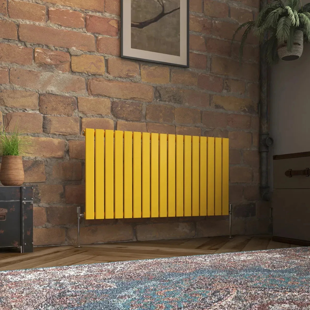 San Remo - Modern horizontal flat panel radiator zinc yellow