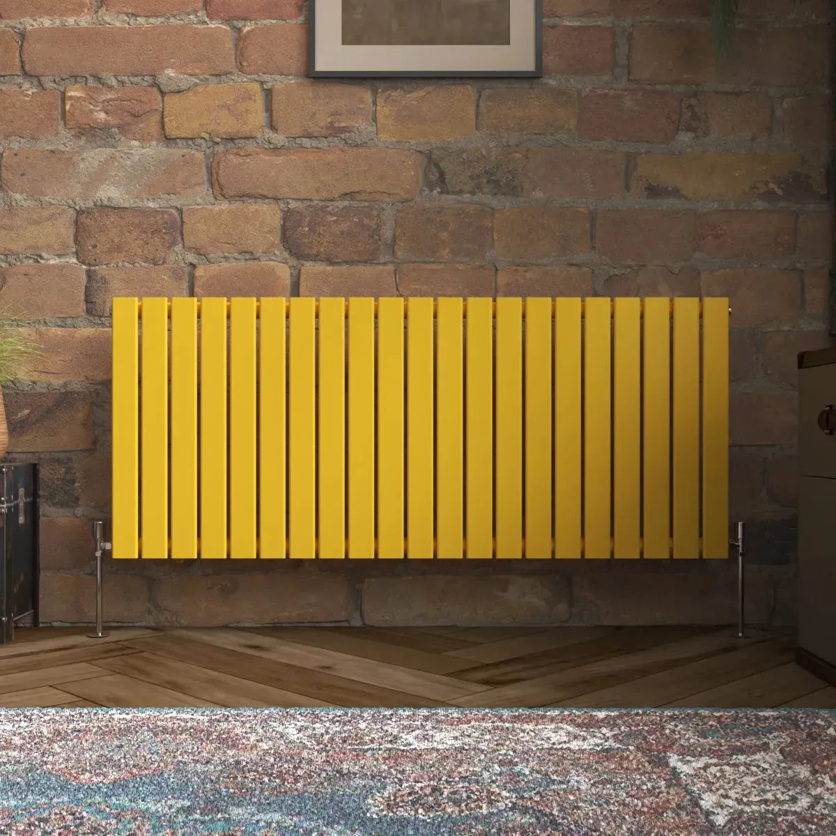 San Remo - Modern horizontal flat panel radiator zinc yellow