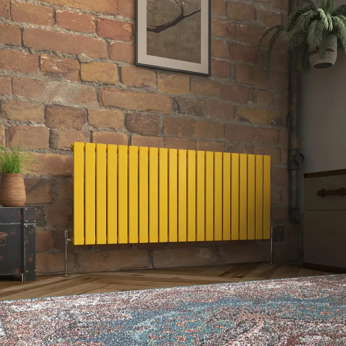 San Remo - Modern horizontal flat panel radiator zinc yellow