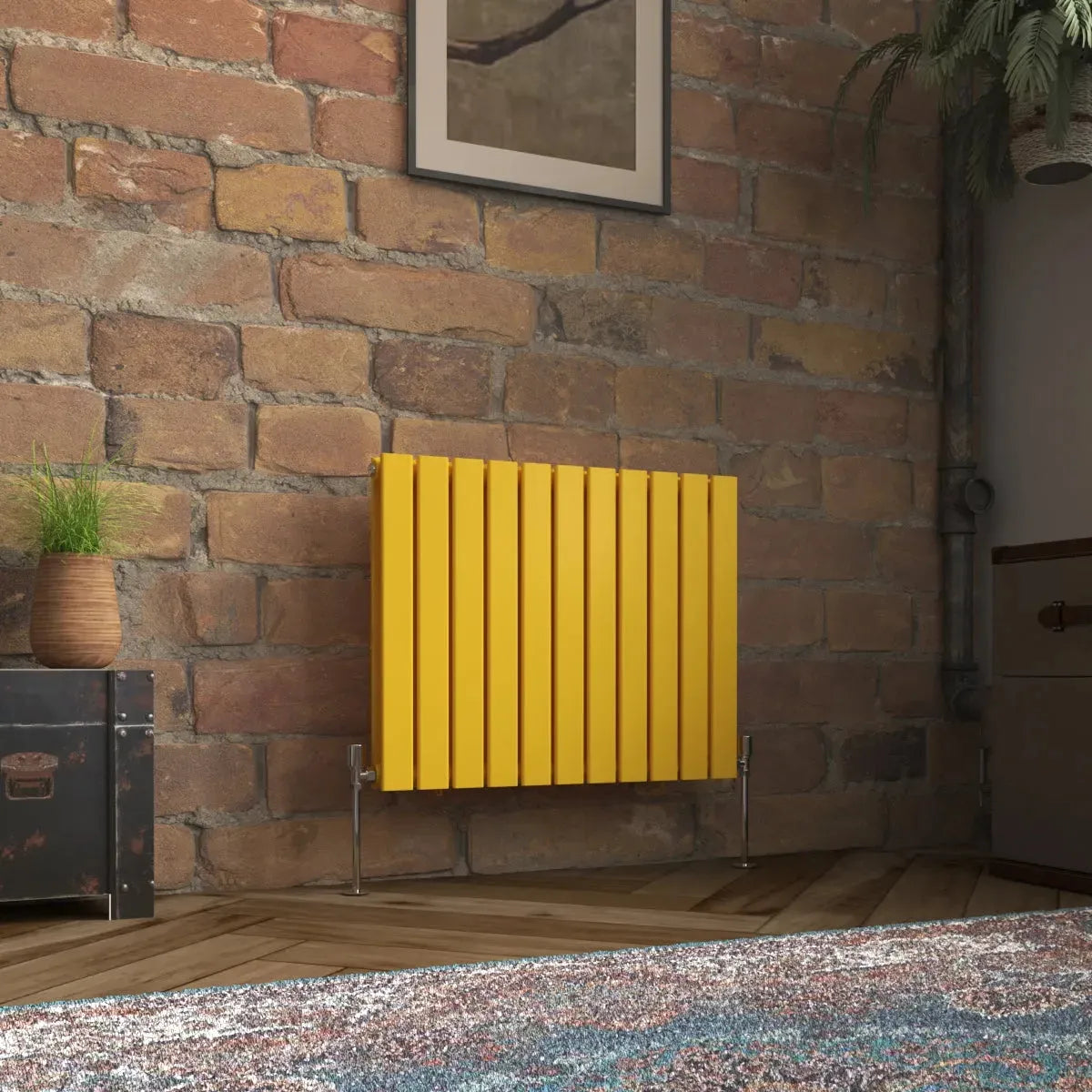 San Remo - Modern horizontal flat panel radiator zinc yellow