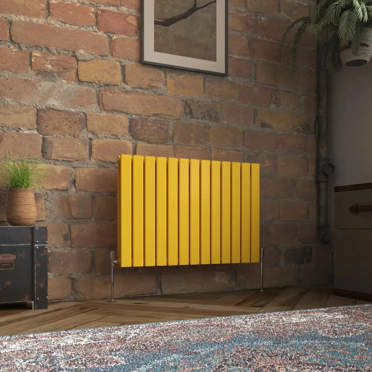 San Remo - Modern horizontal flat panel radiator zinc yellow