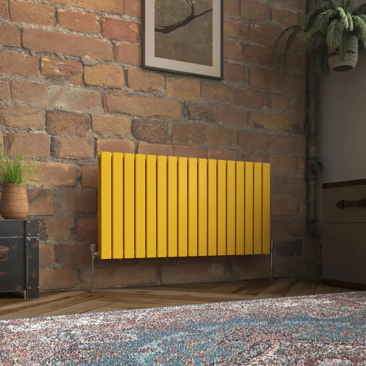 San Remo - Modern horizontal flat panel radiator zinc yellow