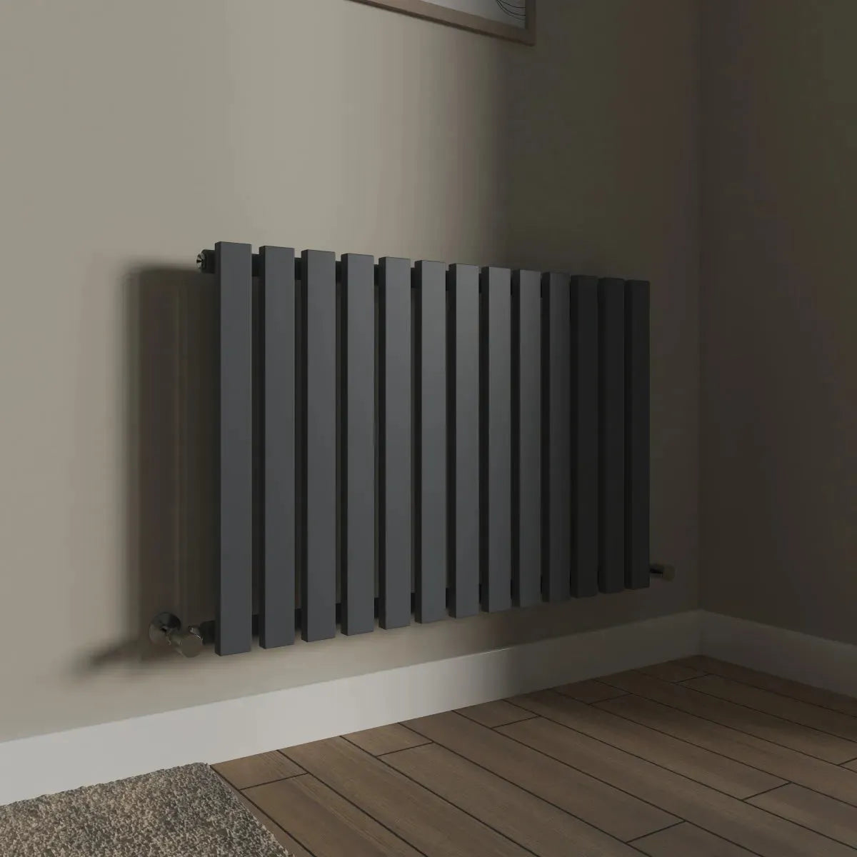 Teramo - Modern horizontal flat panel radiator anthracite