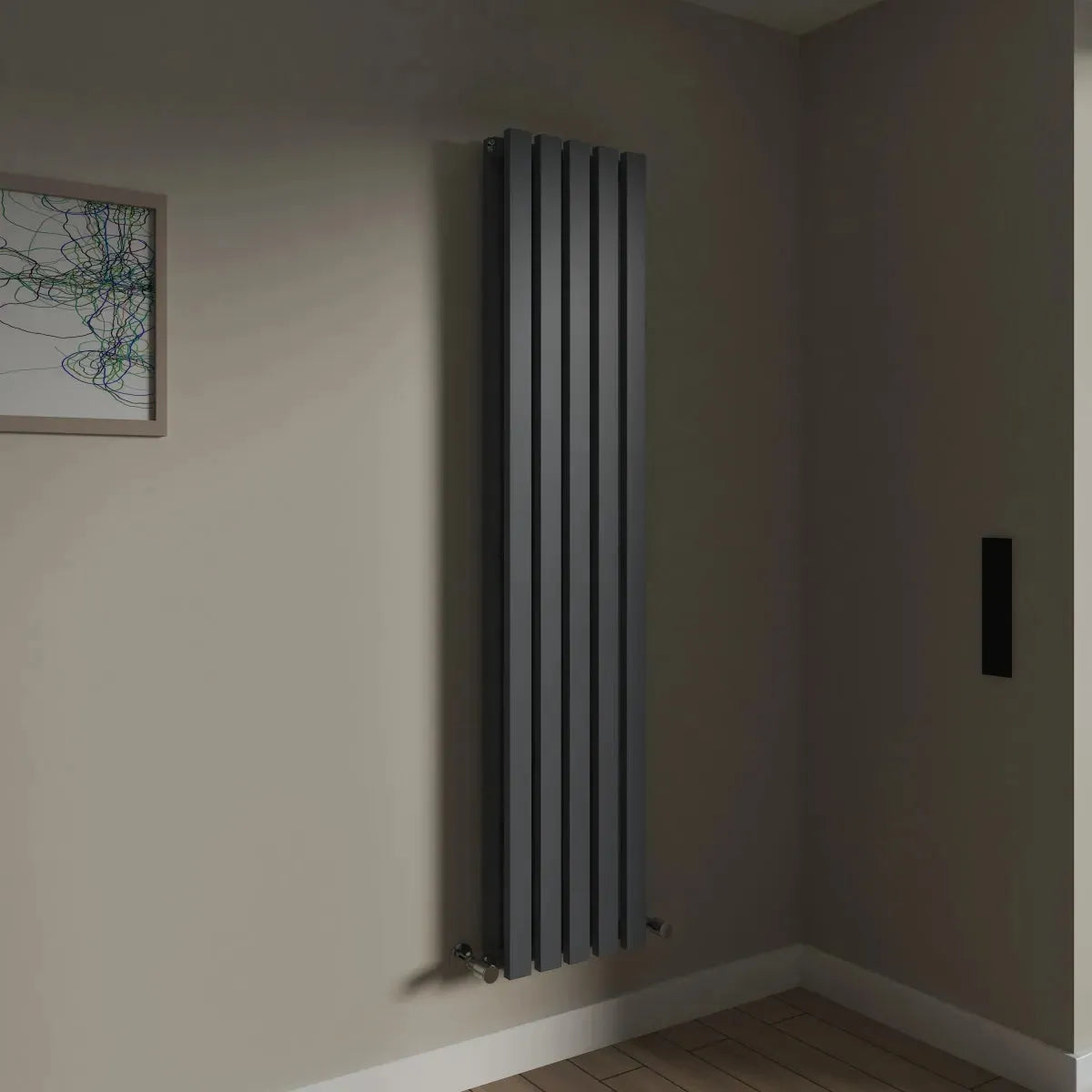 Teramo - Modern vertical flat panel radiator anthracite