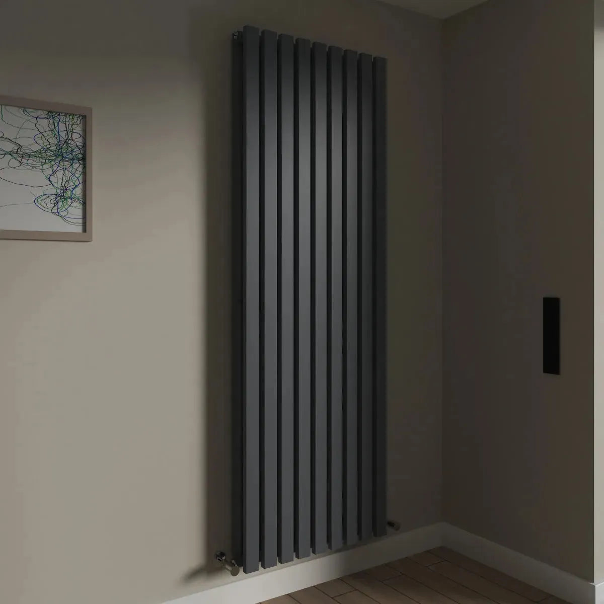 Teramo - Modern vertical flat panel radiator anthracite