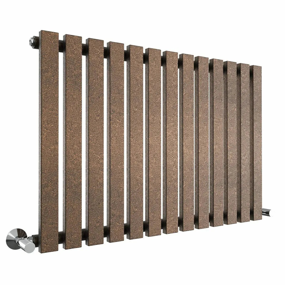 Teramo - Modern horizontal flat panel radiator blackened copper