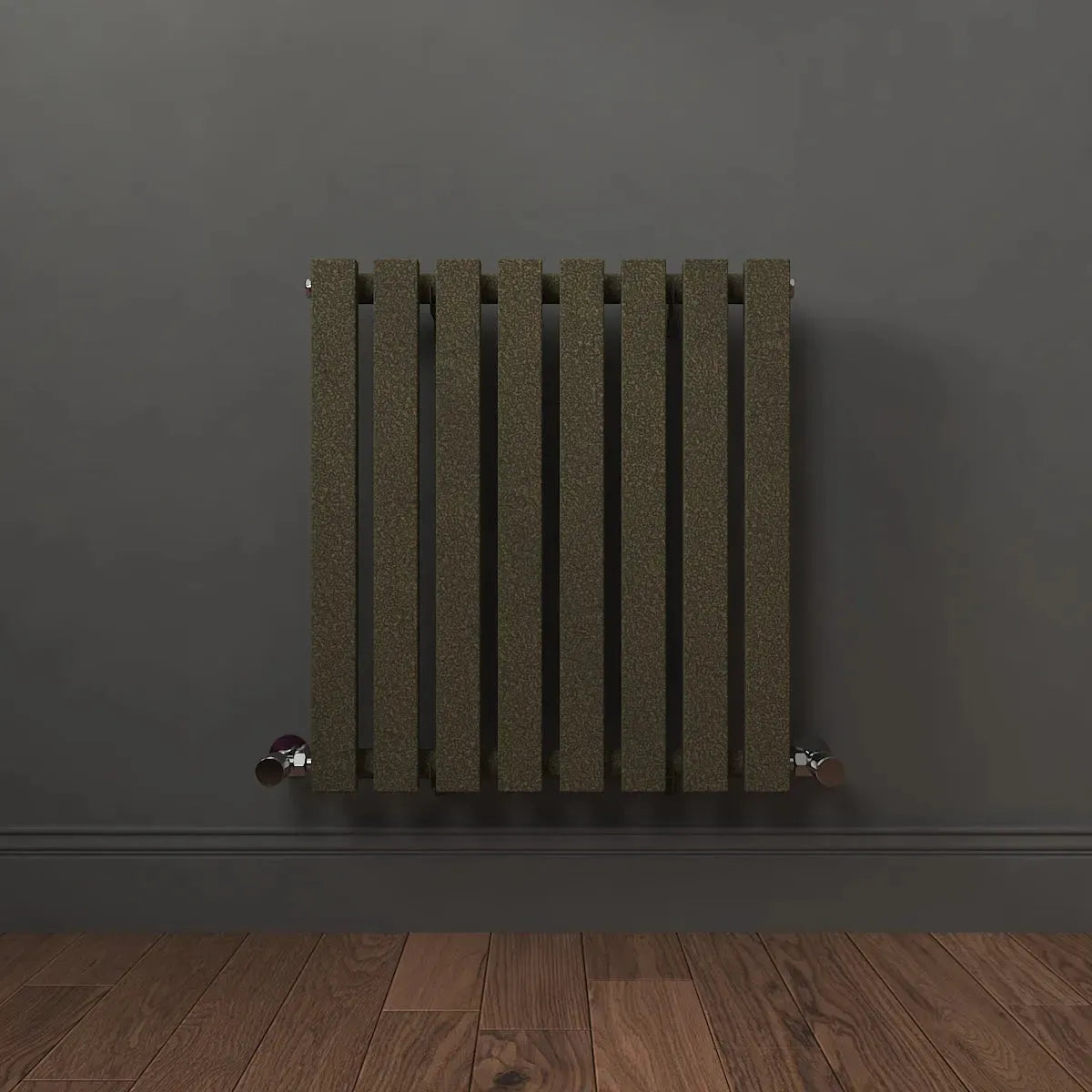 Teramo - Modern horizontal flat panel radiator blackened gold