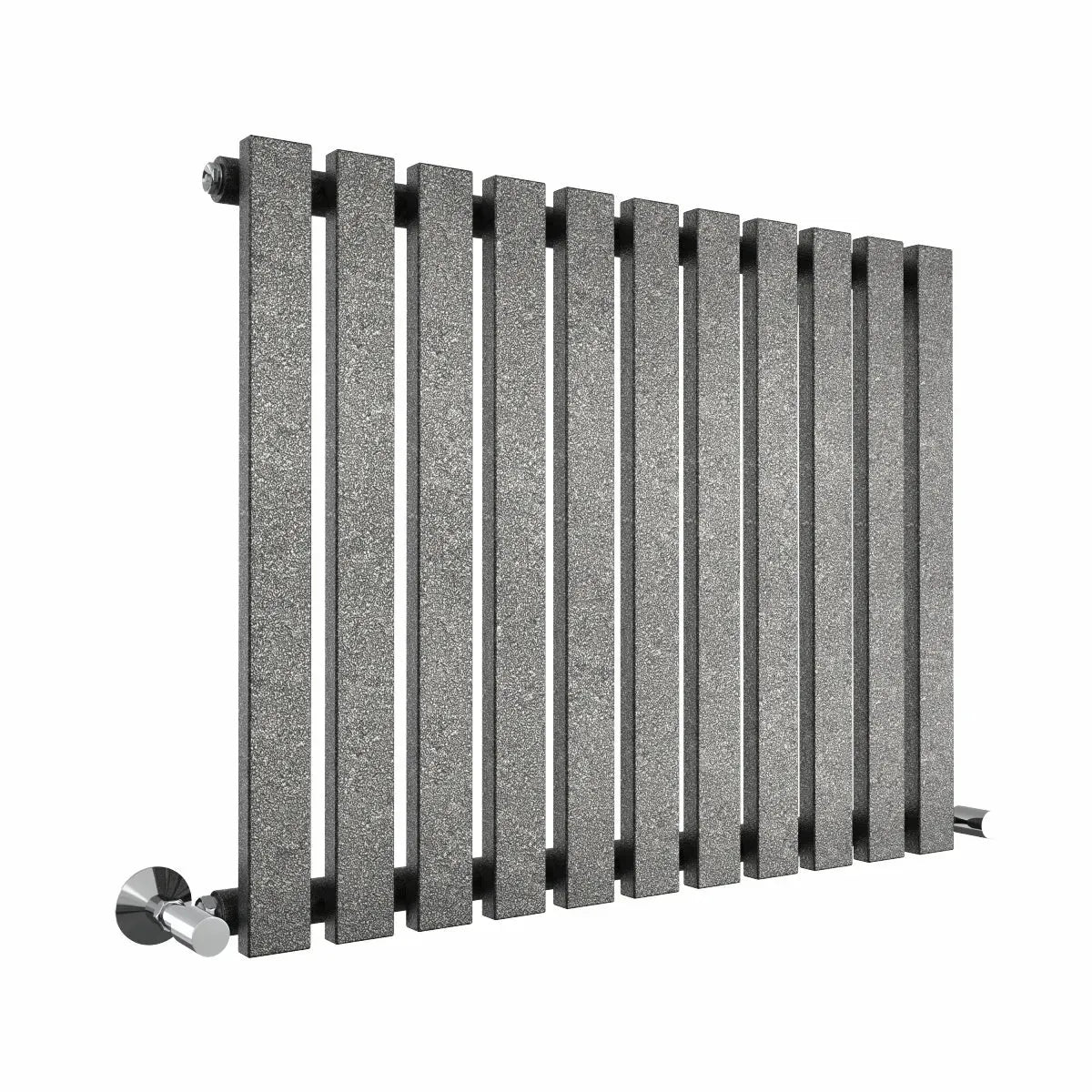 Teramo - Modern horizontal flat panel radiator blackened silver